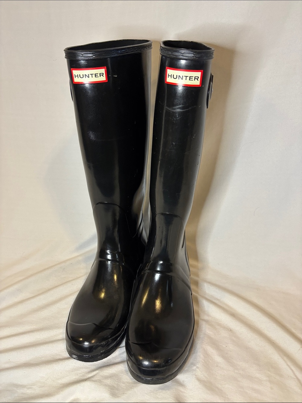 Hunter Women's Original Tall Gloss boots black women's 11 - Picture 1 of 6